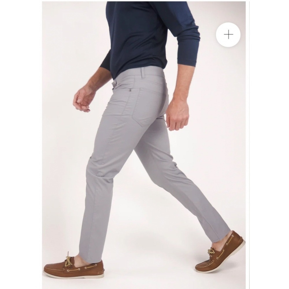 Tailor Vintage Canaan Slim Fit Performance Tech Pants Grey 36x32 Water Resistant - Picture 2 of 11